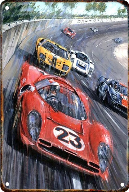 Retro Gulf Racing Metal Poster