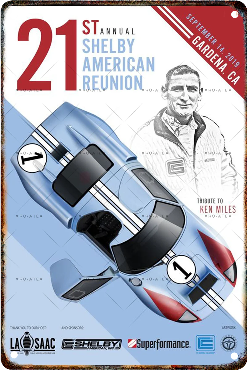 Retro Gulf Racing Metal Poster
