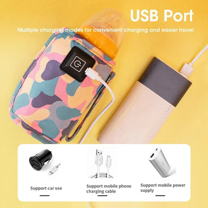 Insulated warming bag for a baby bottle