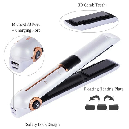 Portable Wireless Hair Straightener/ Rechargeable