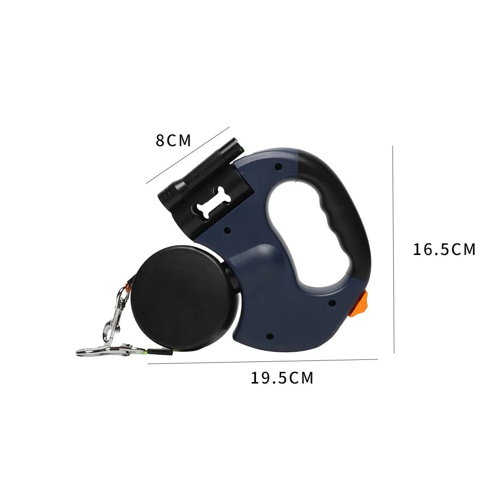 Retractable Dual Doggie Leash with LED Light