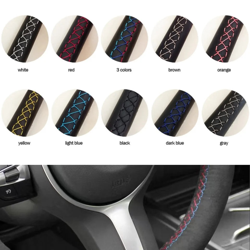 Car Steering Wheel Braid Cover/Microfiber Leather For Seat Leon (Mk2) 2006-2008 Ibiza (6L) 2007