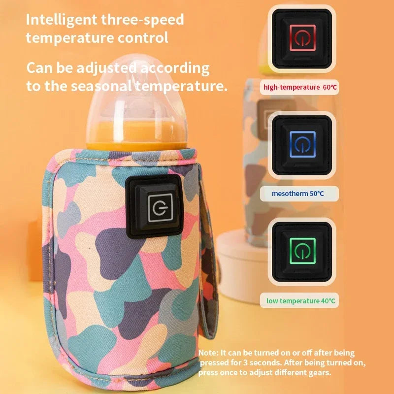 Insulated warming bag for a baby bottle