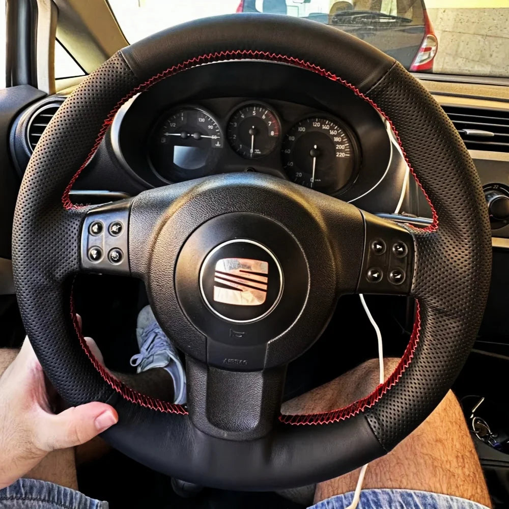 Car Steering Wheel Braid Cover/Microfiber Leather For Seat Leon (Mk2) 2006-2008 Ibiza (6L) 2007