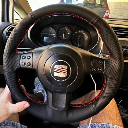Car Steering Wheel Braid Cover/Microfiber Leather For Seat Leon (Mk2) 2006-2008 Ibiza (6L) 2007